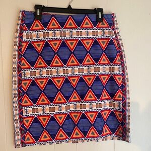 Zozo Southwestern Geometric Patterned Pencil Skirt - Multicolored - Size 12